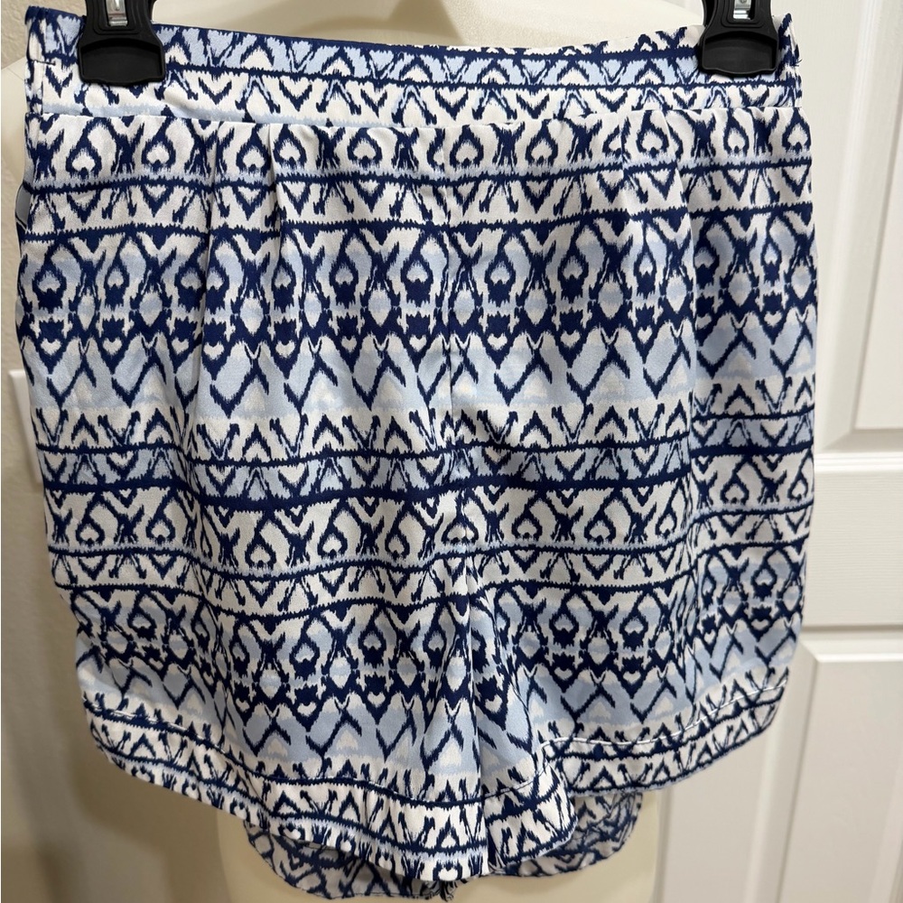 Skies Are Blue High Waist Navy and White Shorts